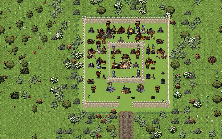The whole kingdom from above, its claim ringed by forest.