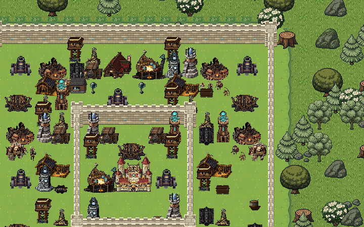 Mines, vaults and towers inside the walls.