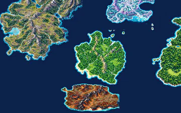 Cinderfall from above, on the world map.